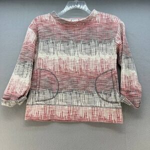 Anthropologie Postmark Etched Sunset Sweatshirt Sweater Top 3/4 Sleeves Size XS